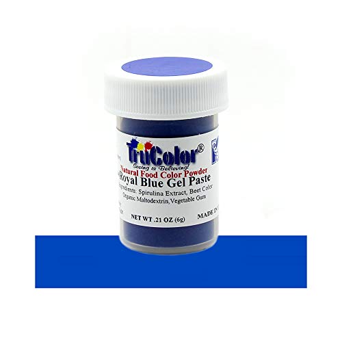 TruColor Royal Blue Natural Gel Paste Powder Food Coloring, 6 Grams