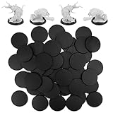 SIXPOINTS 32 Pieces Acrylic Miniature Bases,60mm/2.36inch Round Model Bases 4mm/0.16inch Thick Circular Figure Display Stands Compatible with Gaming Miniatures or Wargames Role Playing Board Game Figure Toy(32PCS-60mm-black round)