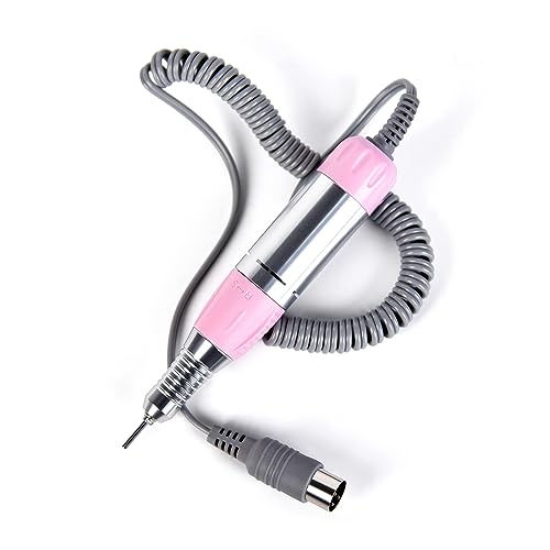 Rolabling Nail Drill Handpiece Electric Nail Drill Handle Machine Replacement Nail Polishing Pen Portable Manicure Pedicure Tool (Pink)