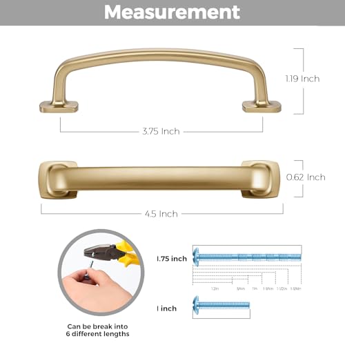 Ravinte Decor 30 Pack Cabinet Handles Arch Cabinet Pulls - 3-3/4 Inch Drawer Pulls Champagne Bronze Kitchen Handles Curved Dresser Hardware Solid Kitchen Closet Hardware by Ravinte Decor - Image 3