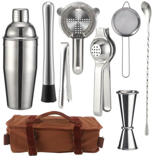 Ensemble shaker en acier inoxydable compact avec sacoche d'extérieur robuste