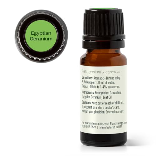 Plant Therapy Egyptian Geranium Essential Oil 10 mL (1/3 oz),100% Pure, Undiluted, Natural Aromatherapy, Stress Relief, Emotional Balance
