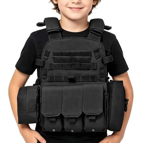 Airsoft - Equipo de pecho ajustable con múltiples bolsas , equipo y equipo de airsoft, para entrenamiento de aplicación de paintball, disfraz de cosplay al aire libre, juego de rol, combate