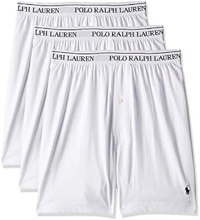Polo Ralph Lauren Classic Fit w/Wicking 3-Pack Knit Boxers White/Cruise Navy Pony Print