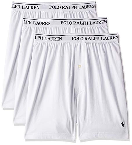 Polo Ralph Lauren Classic Fit w/Wicking 3-Pack Knit Boxers White/Cruise Navy Pony Print
