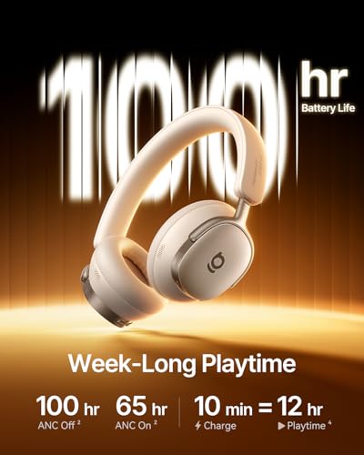 Image of Baseus Inspire XH1 Adaptive Active Noise Cancelling Headphones, Sound by Bose, Dolby Audio, Premium Real-Time Adaptive ANC, Adaptive Rich Sound, Hi-Res Audio, 100H Playtime - Starlight Off-White