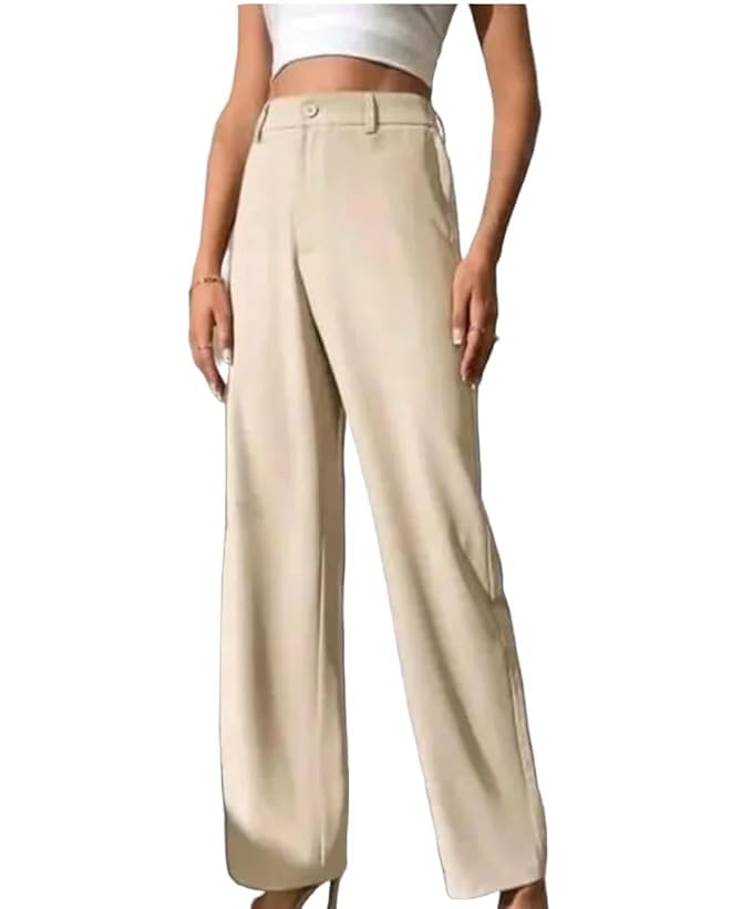 shopyidol Cotton Blend Casual Pant for Women's | Trouser for Womens | Formal Straight Fit | Ankle Length Pant-picture-11