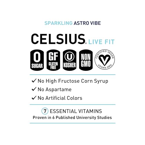 Image of CELSIUS ASTRO VIBE Sparkling Blue Razz, Sugar Free Energy Drink, 12 Fl Oz (Pack of 12)
