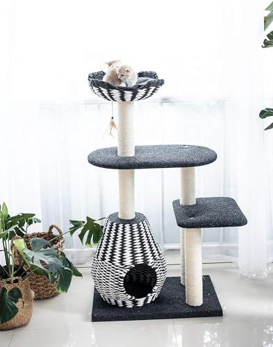 Árbol para gatos Petpals con condo tejido a mano y postes de sisal miniatura 2