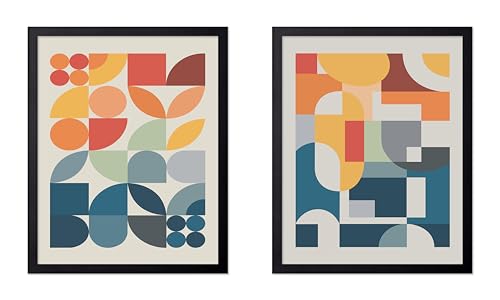 Monem Art 2-Piece Geometric Poster - Minimalist Print - Color