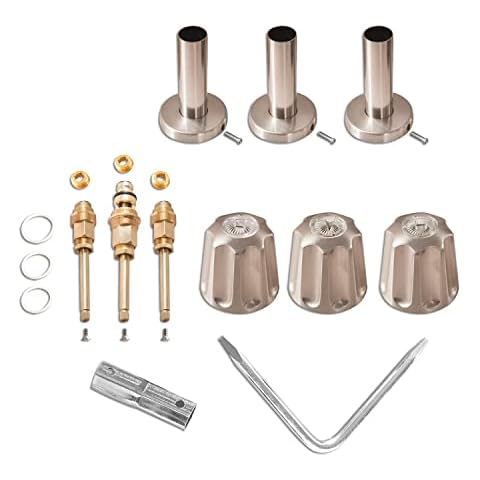 SENTO Bathtub and Shower 3 Handle Tub Trim Set For Gerber Faucets Bathtub Shower, Easy Installation, Heavy Duty Metal, Satin Nickel Cover