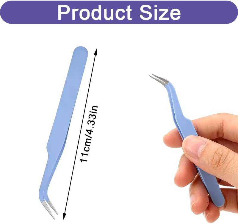 5 Pcs Curved Craft Sticker Tweezers