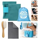 XANGNIER Sand Remover Brush Kits for Beach,Beach Vacation Essentials for Kids Women,Beach Accessories Must Haves for Summer Trip Camping Necessities&Supplies-with Hooks to Hang on The Bogg Bag,6pcs