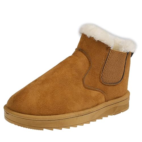 Zapatos de invierno para mujer cómodos con caña corta y forro interior cálido