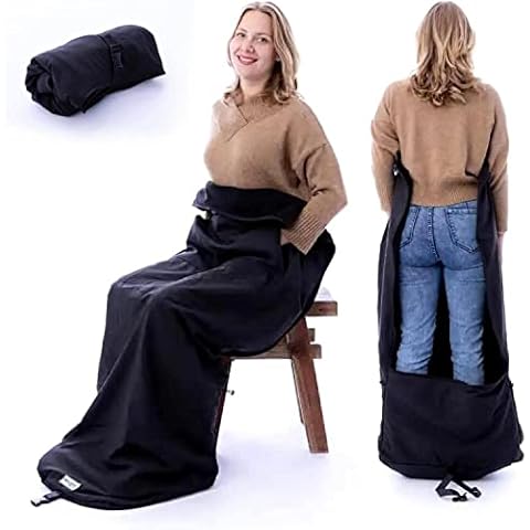 BELIEFF Reisedecke für Outdoor - Größe 140x90x35 cm schützt vor Regen, Kälte und Wind, Taschen für die Hände 100% Polyester und komplett Cover
