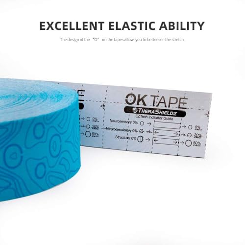Image of (2in X 103 Feet) OK TAPE PRO Bulk Kinesiology Tape, Original Elastic Latex Free Kinesiology Therapeutic Tape, Free Cut Printed