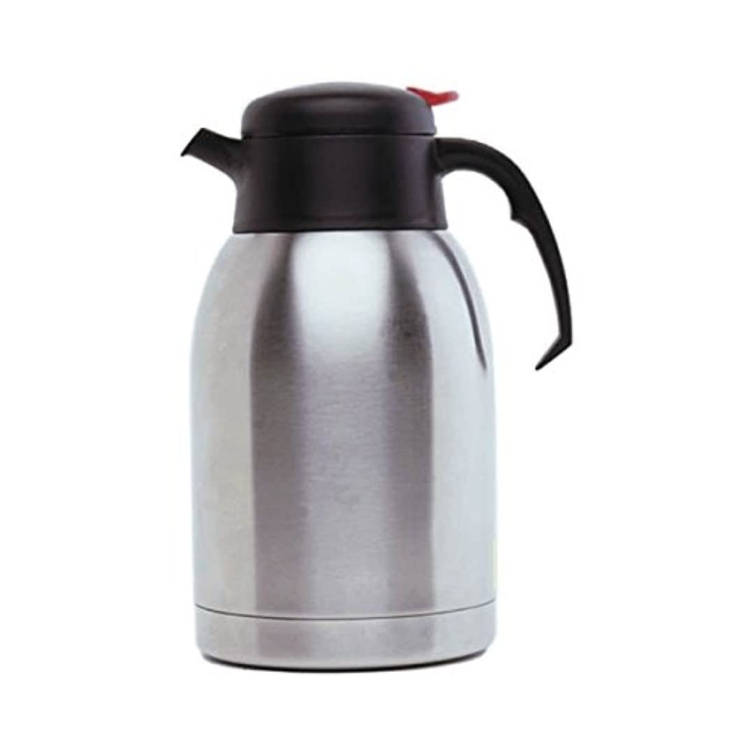Genware NEV-V1299 Jug, Stainless Steel, Vacuum Push Button, 1.2 L