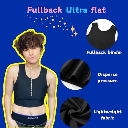 Image of Wonababi Chest Binder for Transgender - Fullback Ultra Flat Compression Bra for FTM, Large Breasts
