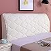 WYHQL Bett Kopfteil Husse/Bezug, Samt Dicke Baumwolle Kopfteil Schonbezug Queen King Size Leder/Holz Bett Kopfteilbezüge Moderne Schlafzimmerdekoration (Color : Off-White, Size : 150cm)