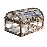 Vintage transparente Schatz-Aufbewahrungsbox, Süßigkeiten-Schmuckstück für Schmuck...