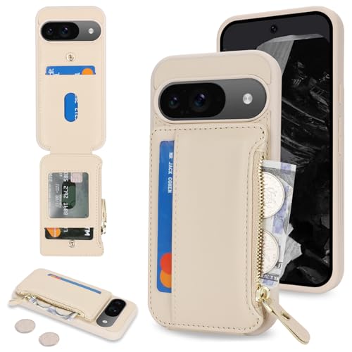 Image of Cavor for Google Pixel 9 /9 Pro Case Wallet with Card Holder, Cream