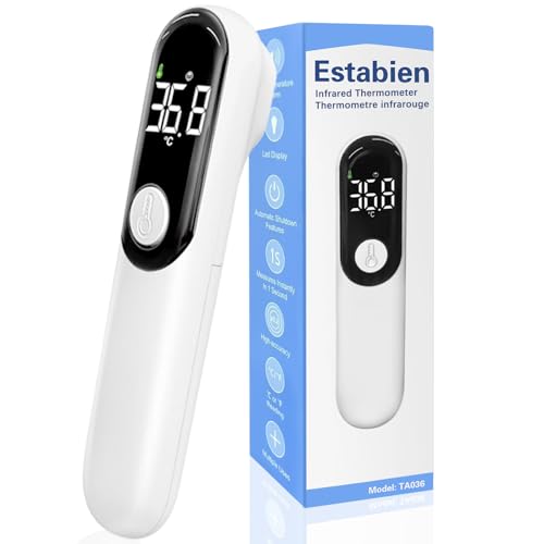 Thermomètre infrarouge numérique pour adultes et enfants avec alarme de fièvre, grand LED Chiffres, haute précision, 1s Thermomètre pour bébé à lecture précise et rapide