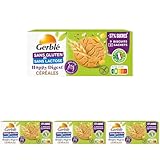 Gerblé Sans Gluten et Sans Lactose - Biscuit céréales - Réduit en sucres - Bien être digestif - 9 biscuits - 150g (Lot de 4)