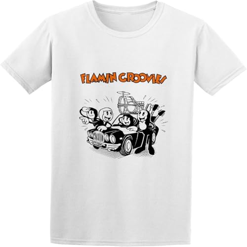 XUTSE Men's Round Neck T-Shirt Flamin' Groovies Crew-Neck Tops White XXL