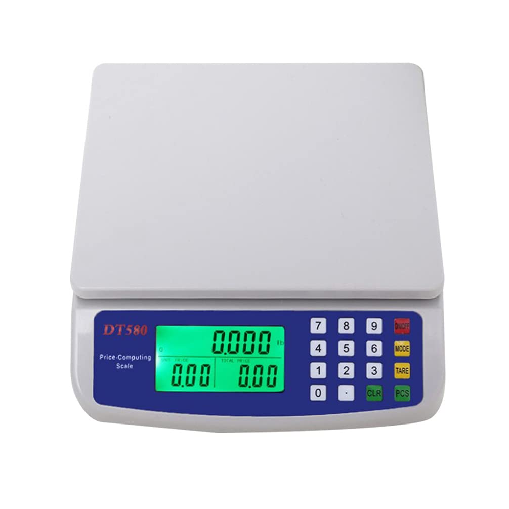 HEALLILY Electronic Price Computing Scale Digital Food Produce Weight Scale with LCD Display for Retail Outlet Store Kitchen Restaurant Market Farmer Food 30KG/ 1G