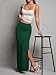 AirZeal Women's Maxi Skirt Ruched Side Slit Thigh Elegant Bodycon Pencil Skirts Green X-Large