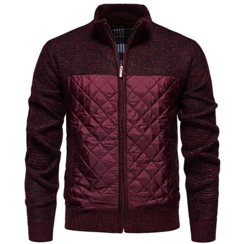 Men's Stand Collar Straight Tube Type Thick Warm Plus Fleece Cardigan Casual Sweater2