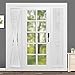 RHF Voile French Door Curtains - Sidelight 30W by 72L Set of 2 -White