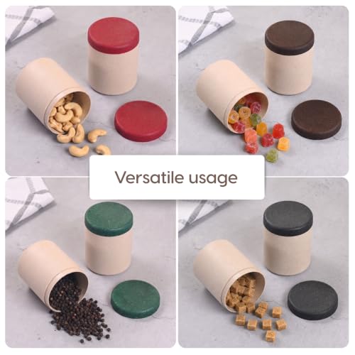 Image of Eha Earth Friendly Canister Set of 4 Made with Rice Husk| Kitchen Jar 400ml | Storage and Containers | Air tight containers for kitchen storage | Multidark