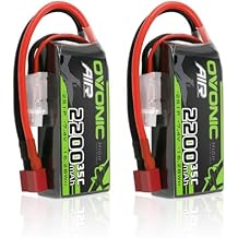 OVONIC 2S Lipo Battery 35C Burst 70C 2200mAh 7.4V Lipo Battery with Dean-Style T Connector for RC Airplane Helicopter Quadcopter FPV Racing Drone2 Packs