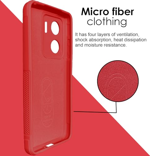 Image of A rtistque Liquid Silicone Stripes Back Cover Case for Vivo V29e 5G | with Camera Protection | with Inner Fabric | Anti Slip Grip | AirBag Case - Red