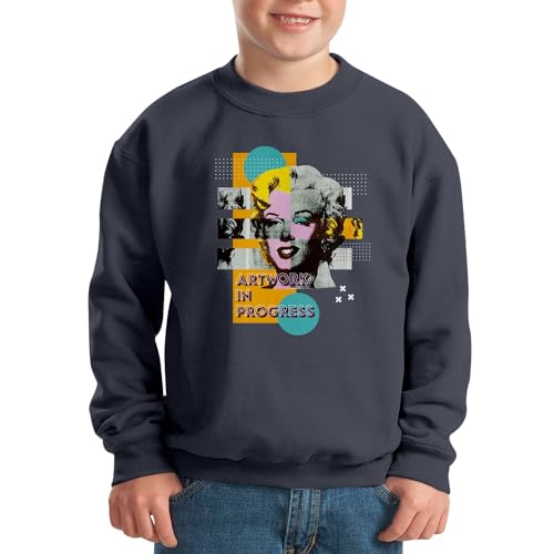 Sweatshirt enfant artwork in progress marilyn pop art pull vintage mode 60's - 2