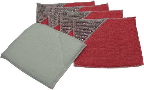 PutzTeufel Putzhexe Wunderschwamm Küchentücher, 5tlg Set, rot Das Original aus dem TV !!!