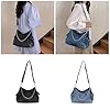 VIVIWI Grand sac à bandoulière en jean pour femme - Sac d'école spacieux avec bandoulière réglable et chaîne amovible #1