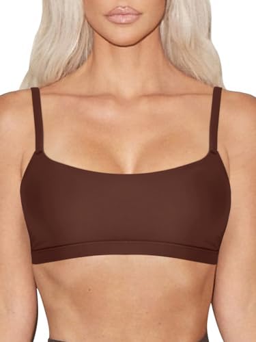 REORIA Women's Basic Scoop Neck Wireless No Padding Bralette Ultra Comfortable Soft Smoothing Seamless No Underwire Bras