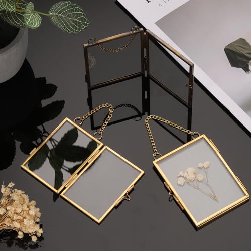 Double cadre en verre pour fleurs pressées et petits souvenirs - 5