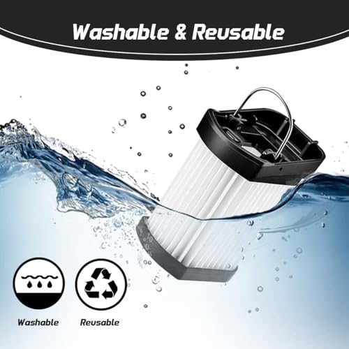 Image of NKA 8-Pack XFFWV400 HEPA Filter for Shark Wandvac Power Pet, Washable