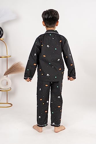 Image of Kids Nightwear|Night Suit |Printed Full Sleeves Shirt-Pyjama | Unisex Printed Cotton Night Suit Set Kids Girls Boys Wear