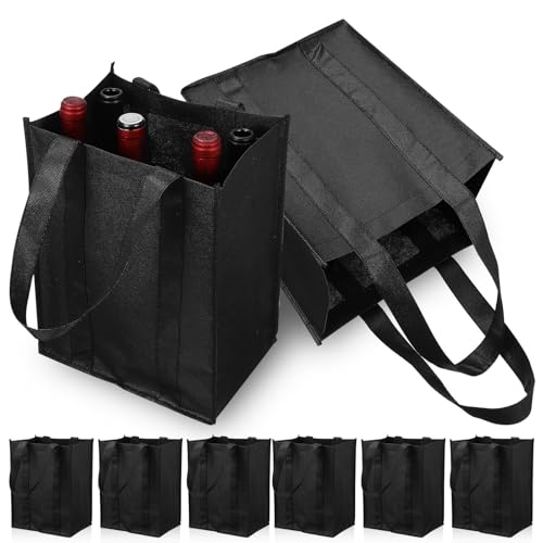 Bolsa negra para botellas de vino resistente: transporte seguro con 6 compartimentos 2