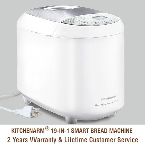 KITCHENARM 19-in-1 HANDY Bread Machine with Homemade Cycle and Gluten Free Setting - Beginner Friendly 2LB 1.5LB 1LB White Bread Maker Machine with Recipes and Delay Timer