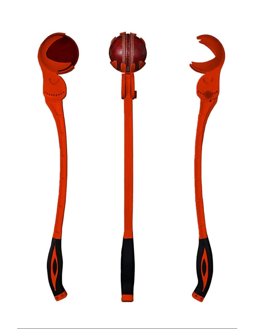 Cricket Side Arm Ball Thrower, Professional Training Aid for Batting and Bowling Practice, Orange and Black-picture-23