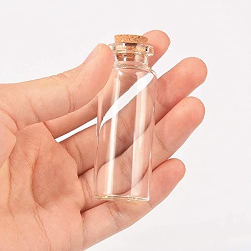 AARADHNAS 15ml Mini Glass Bottles, Cork Stopper Jars, Glass Vials with Cork Stoppers, Tiny Glass Jars, Wishing Bottles, Message Bottle for Wedding Favors, DIY Craft Bottle 2.2" x 0.8" (Pack of 6 Pcs)-image-27