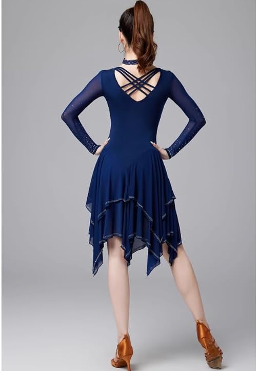 Women's Latin Practice Dancing Outfit Salsa Performance Dancewear Ballroom Dance Dresses Cha Cha Dancing Costumes
