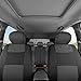 BDK PolyPro Car Seat Covers Full Set in Charcoal on Black with Steering Wheel Cover & Seat Belt Pads – Front and Rear Split Bench Car Seat Cover, Easy to Install, Interior Covers for Auto Truck SUV