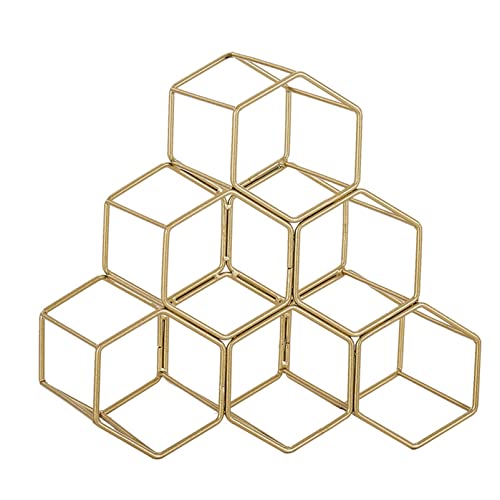 Soporte para botellas de vino metálico de pared dorado miniatura 1