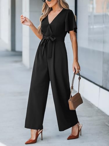 Mono de mujer CUPSHE negro premium con diseño cruzado elegante y sofisticado 3